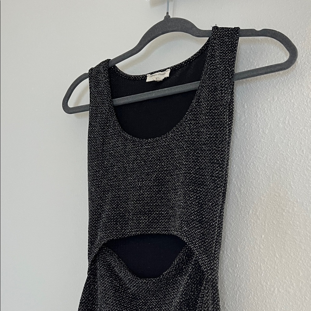 See You Monday Black and Gray Backless Dress
